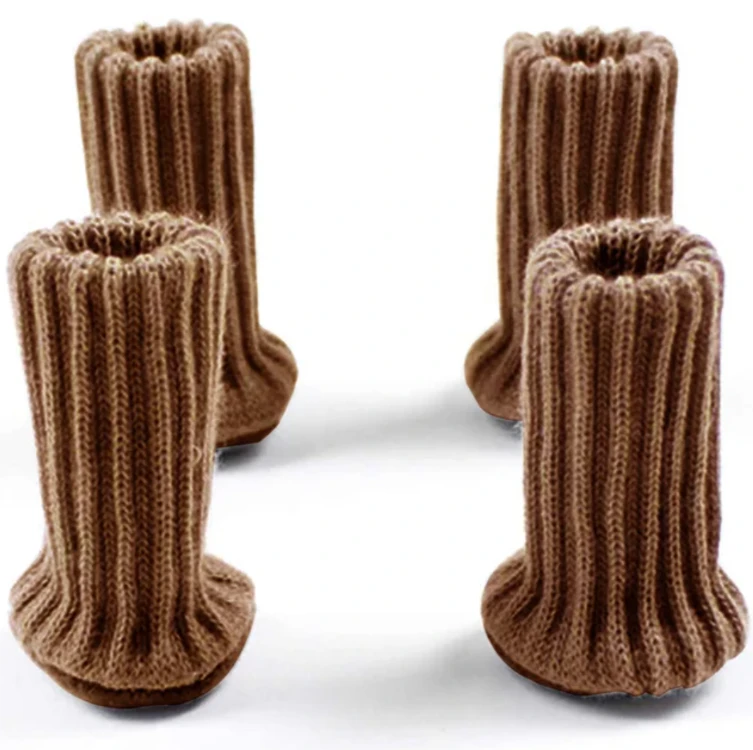 4-Möbelsocken dunkel braun mit weissem Hintergrund